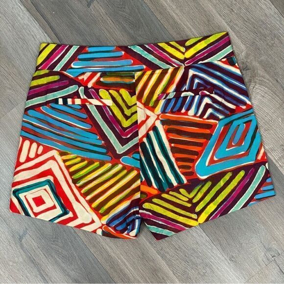 J. Crew Collection Cotton Geometric Print Pleat Chino Shorts 2 - Picture 2 of 10